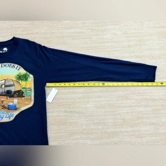 The Easy Life "Easy Does it" Long Sleeve Navy Blue T-shirt, Men's Size Small - Picture 7 of 11